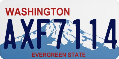 WA license plate AXF7114