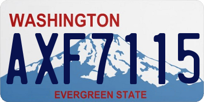WA license plate AXF7115