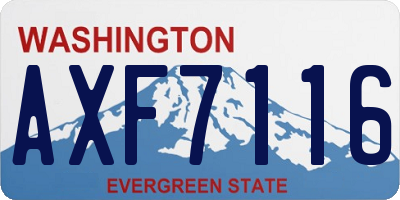 WA license plate AXF7116
