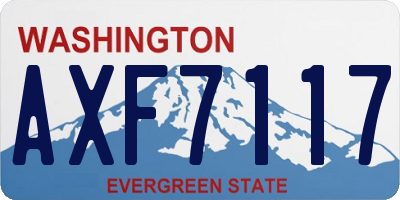 WA license plate AXF7117