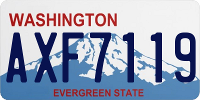 WA license plate AXF7119