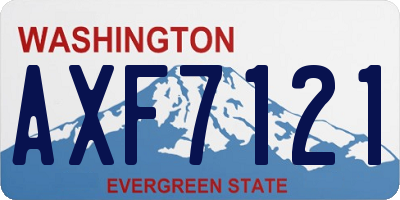 WA license plate AXF7121