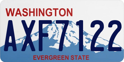 WA license plate AXF7122