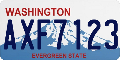 WA license plate AXF7123