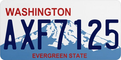 WA license plate AXF7125