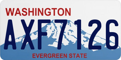 WA license plate AXF7126