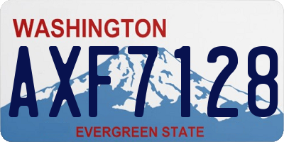 WA license plate AXF7128
