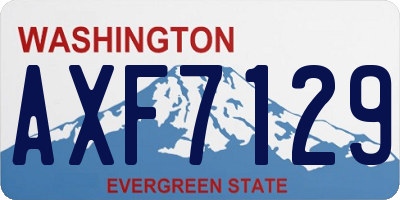 WA license plate AXF7129