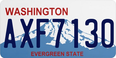WA license plate AXF7130