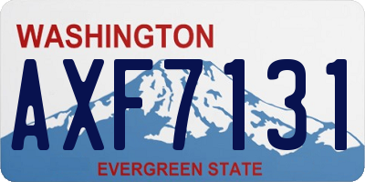 WA license plate AXF7131