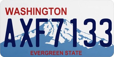 WA license plate AXF7133