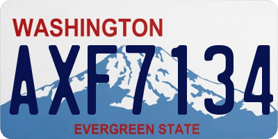 WA license plate AXF7134