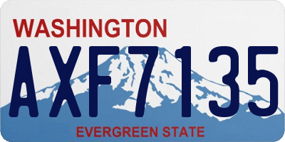 WA license plate AXF7135