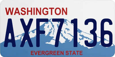 WA license plate AXF7136