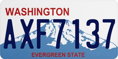 WA license plate AXF7137