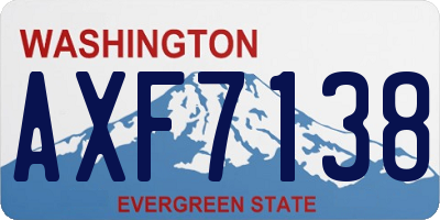 WA license plate AXF7138