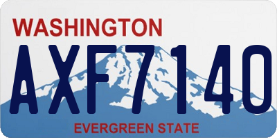WA license plate AXF7140