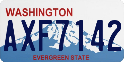 WA license plate AXF7142