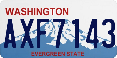 WA license plate AXF7143
