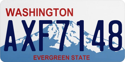 WA license plate AXF7148