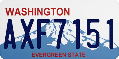 WA license plate AXF7151
