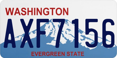 WA license plate AXF7156