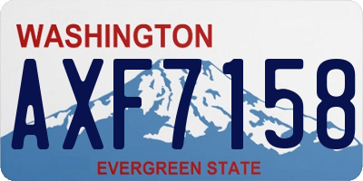 WA license plate AXF7158