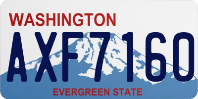 WA license plate AXF7160