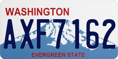 WA license plate AXF7162