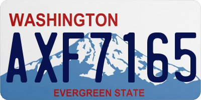 WA license plate AXF7165