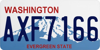 WA license plate AXF7166