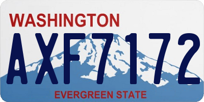 WA license plate AXF7172