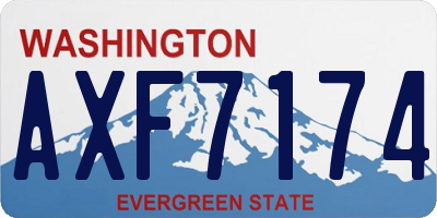 WA license plate AXF7174