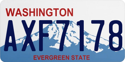 WA license plate AXF7178