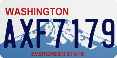 WA license plate AXF7179
