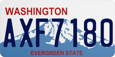 WA license plate AXF7180