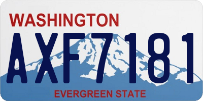 WA license plate AXF7181