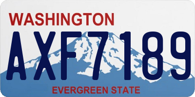 WA license plate AXF7189