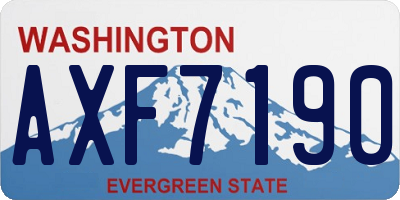 WA license plate AXF7190
