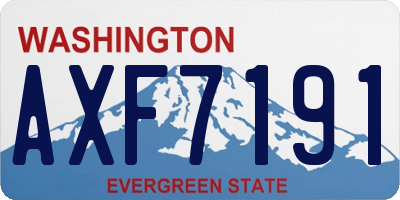 WA license plate AXF7191