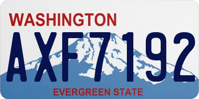 WA license plate AXF7192