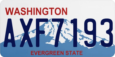 WA license plate AXF7193
