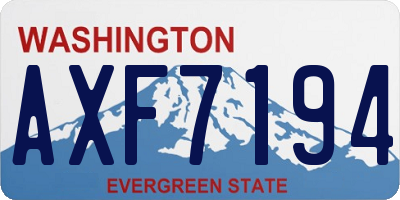 WA license plate AXF7194