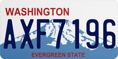 WA license plate AXF7196