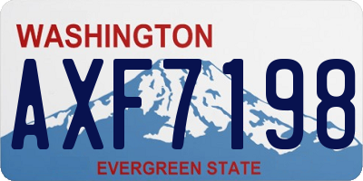 WA license plate AXF7198