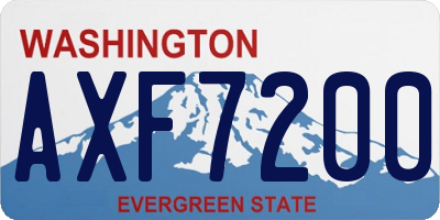 WA license plate AXF7200
