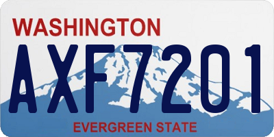 WA license plate AXF7201