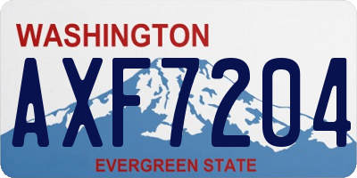 WA license plate AXF7204
