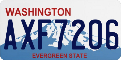WA license plate AXF7206