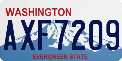 WA license plate AXF7209